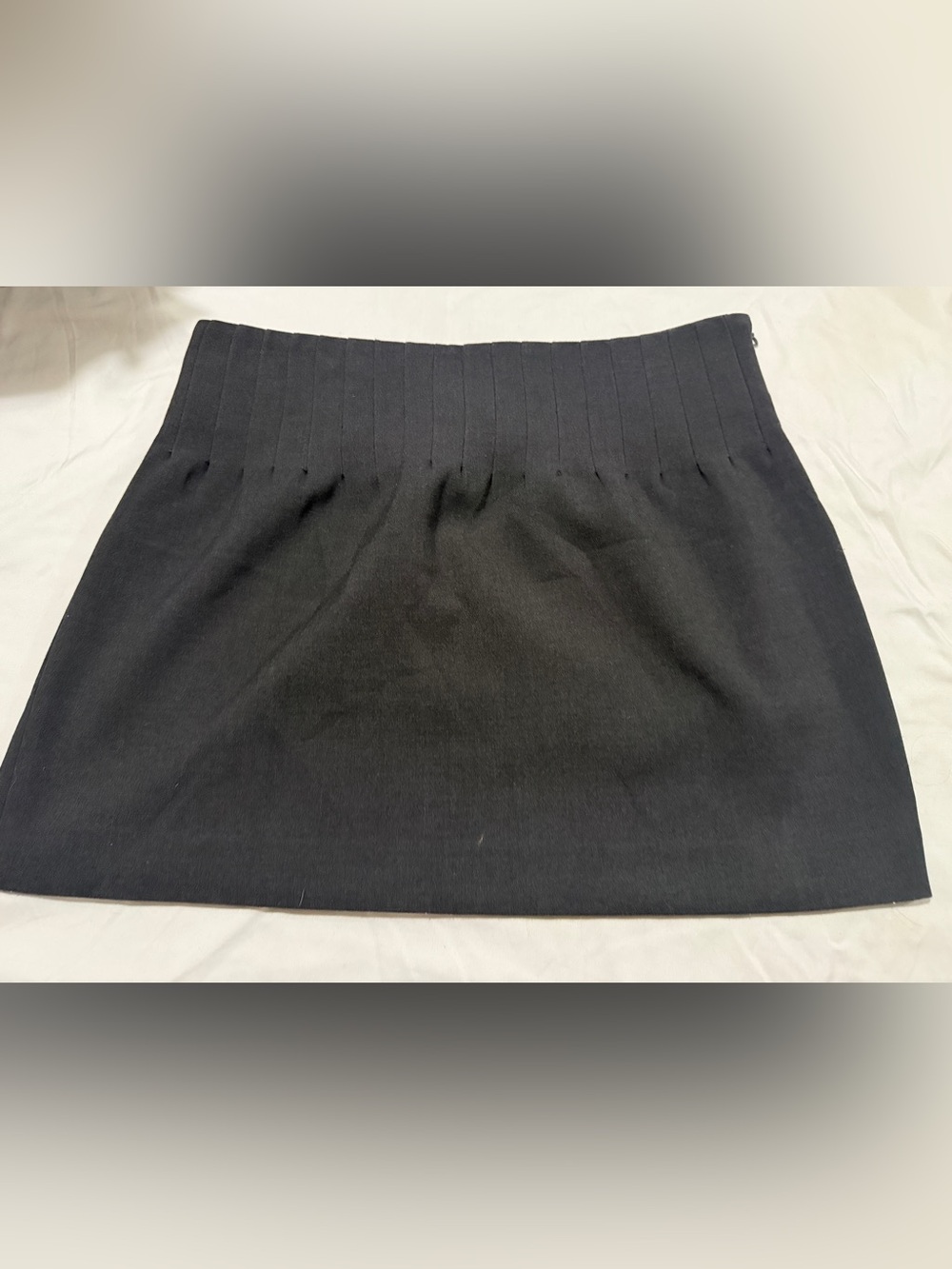 DKNY Stretch Ribbed Waist Mini Skirt in Black